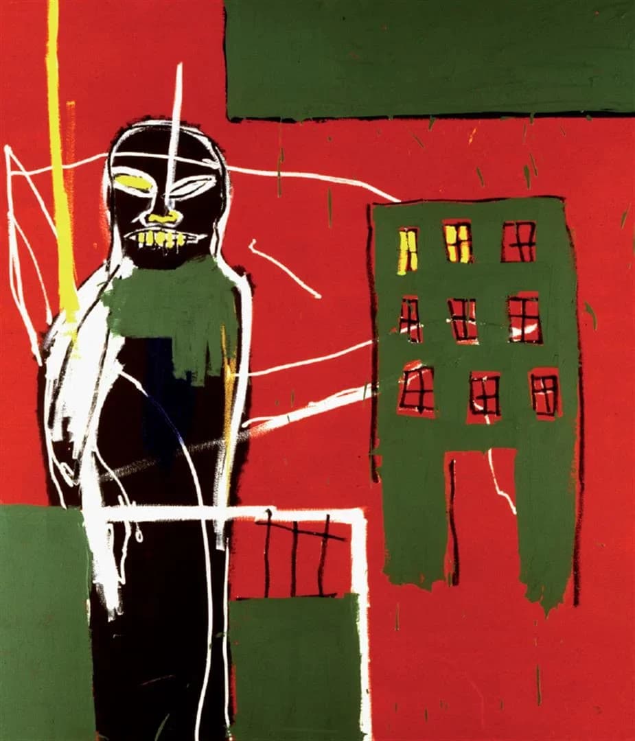 A Neo-expressionist painting by Jean-Michel Basquiat