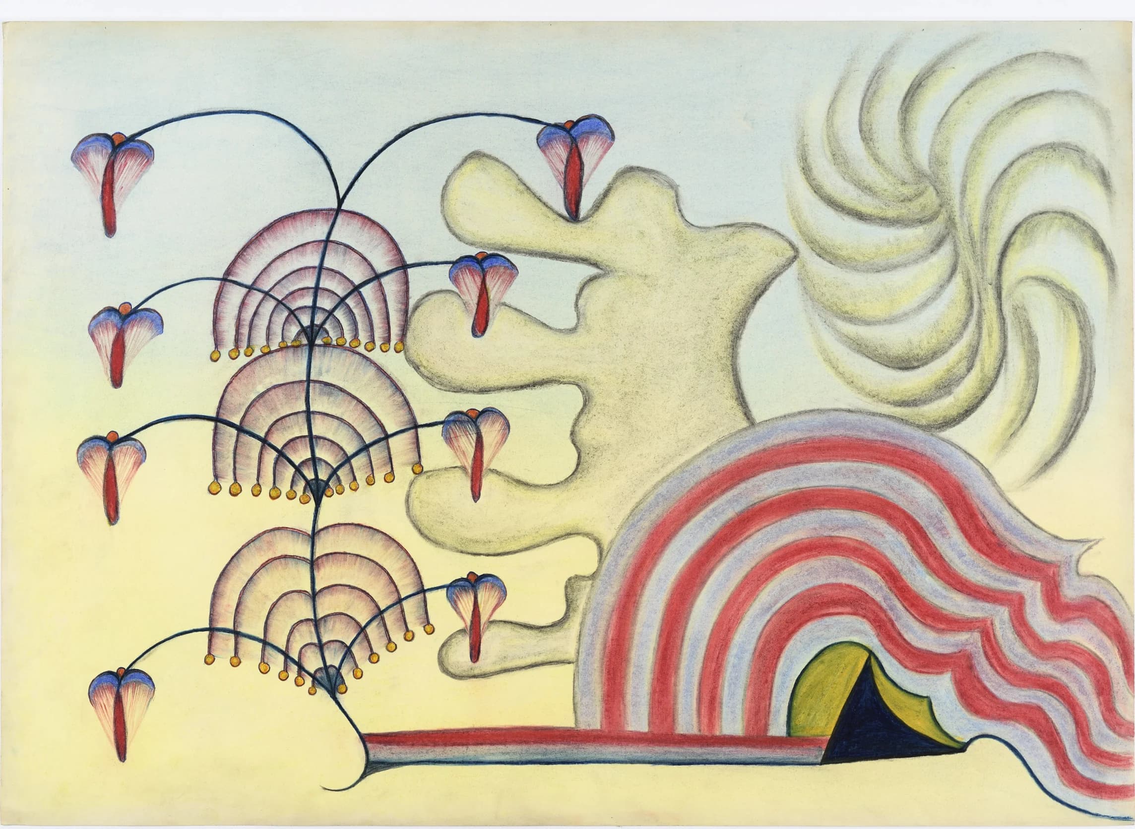 A work on paper by Czech Art Brut artist Anna Zemánková